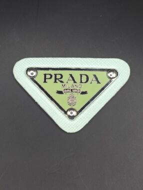 Mint Green Prada Triangle Patch/Croc Charm